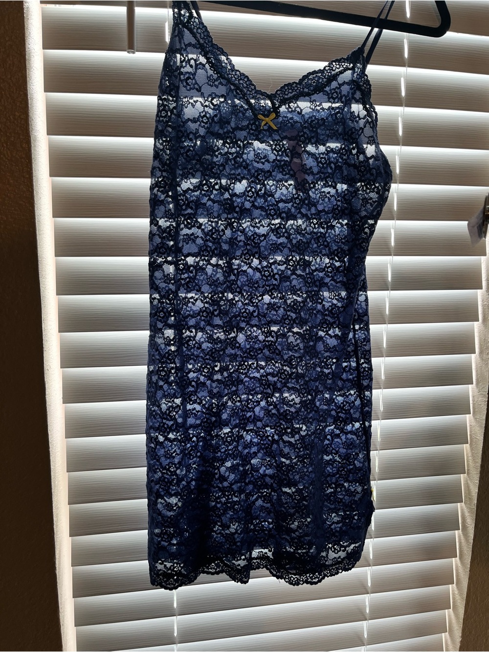 Victoria's Secret Navy Blue Lace Chemise